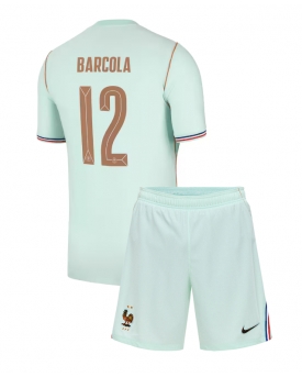 Billige Fotballdrakt Frankrike Bradley Barcola #12 Replika Bortedraktsett Barn VM 2026 Kortermet (med bukser)